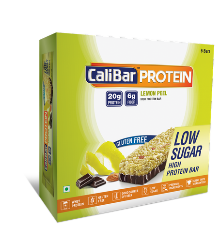 CaliBar Protein Bar - Lemon Peel (Pack of 6 Bars), Discovery Nutrition