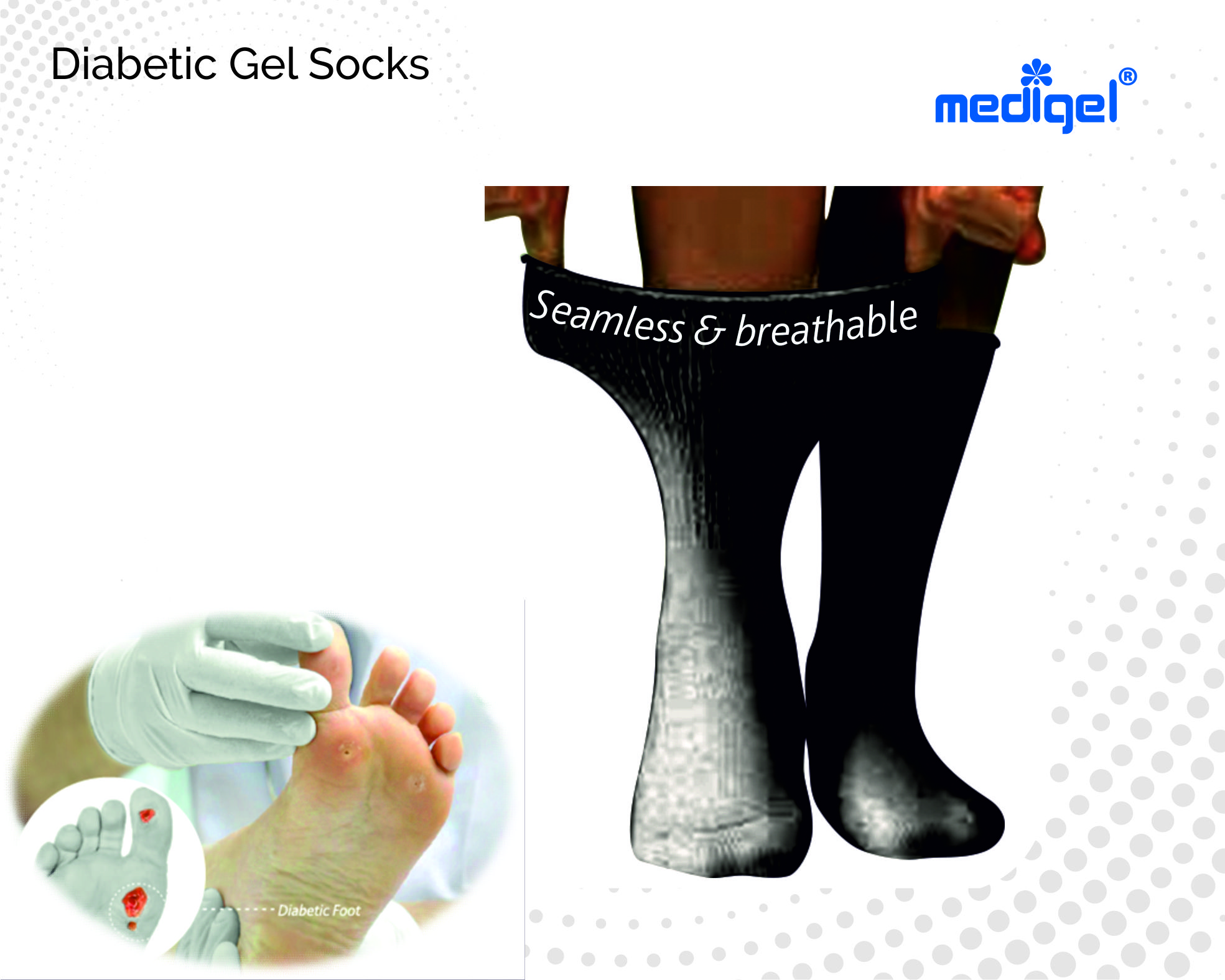 Medigel® Diabetic Gel Socks (Small, Medium, Large)