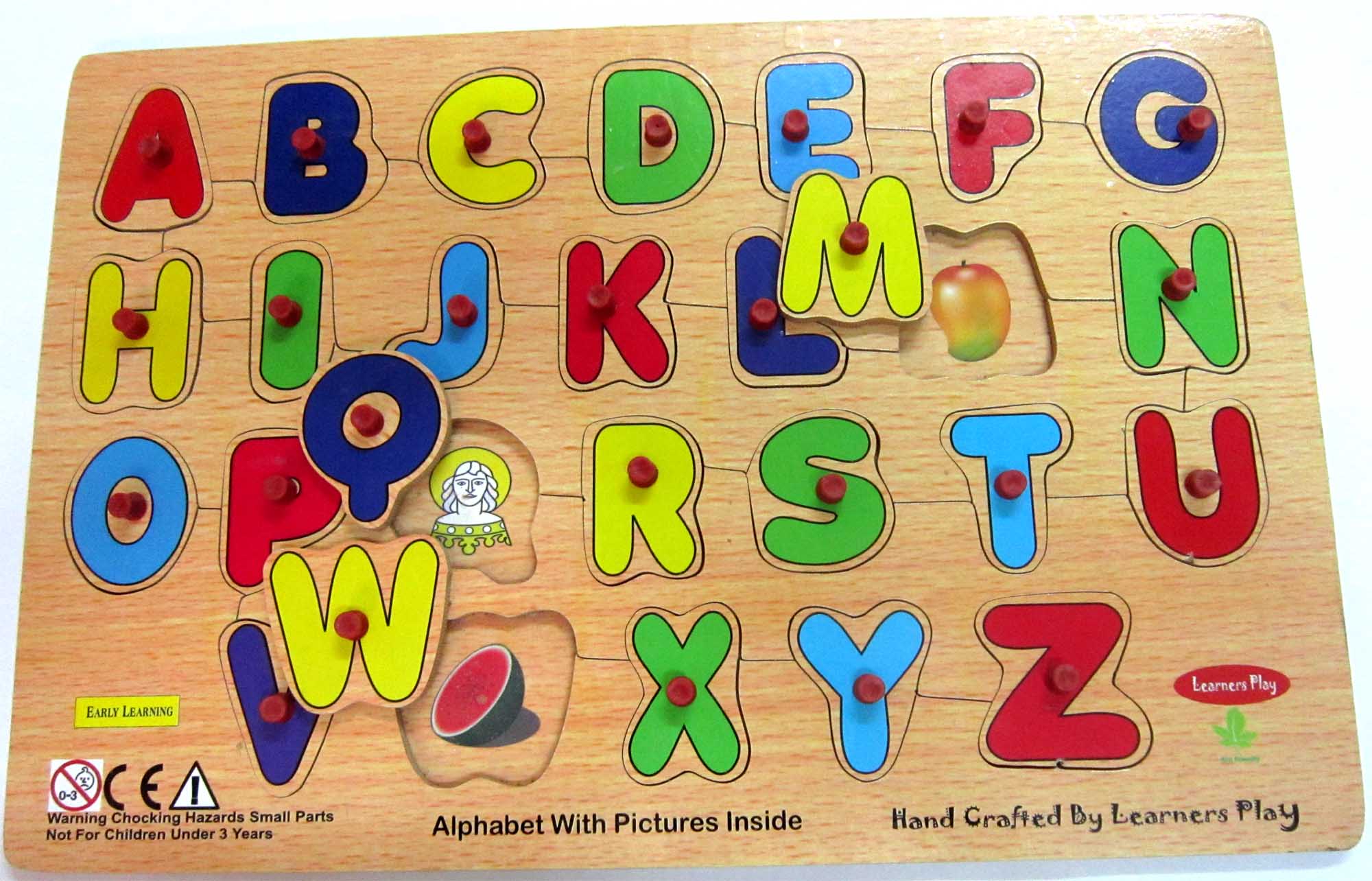 English Alphabet Picture Inside Knob Puzzle 