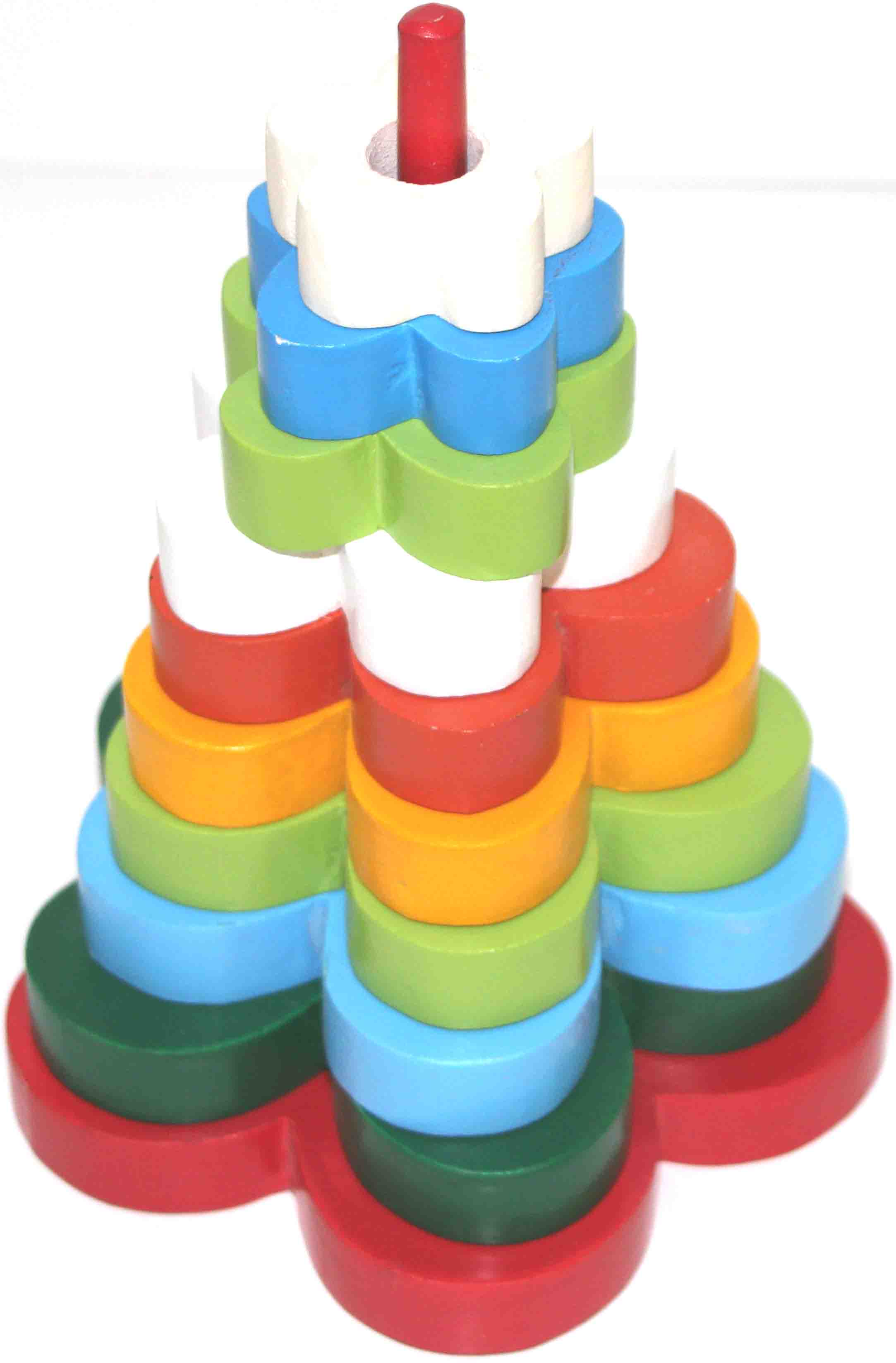 Wooden Stacking Tower Flower