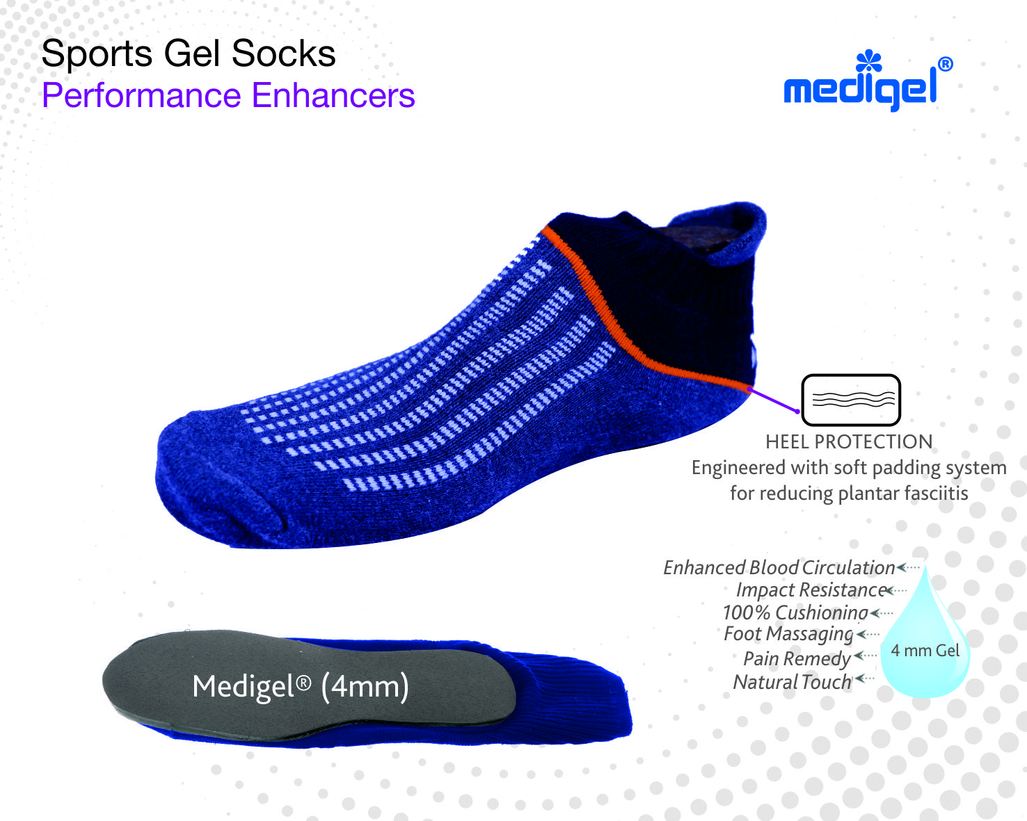 Medigel® Gel Sports Socks Standard (7-9)