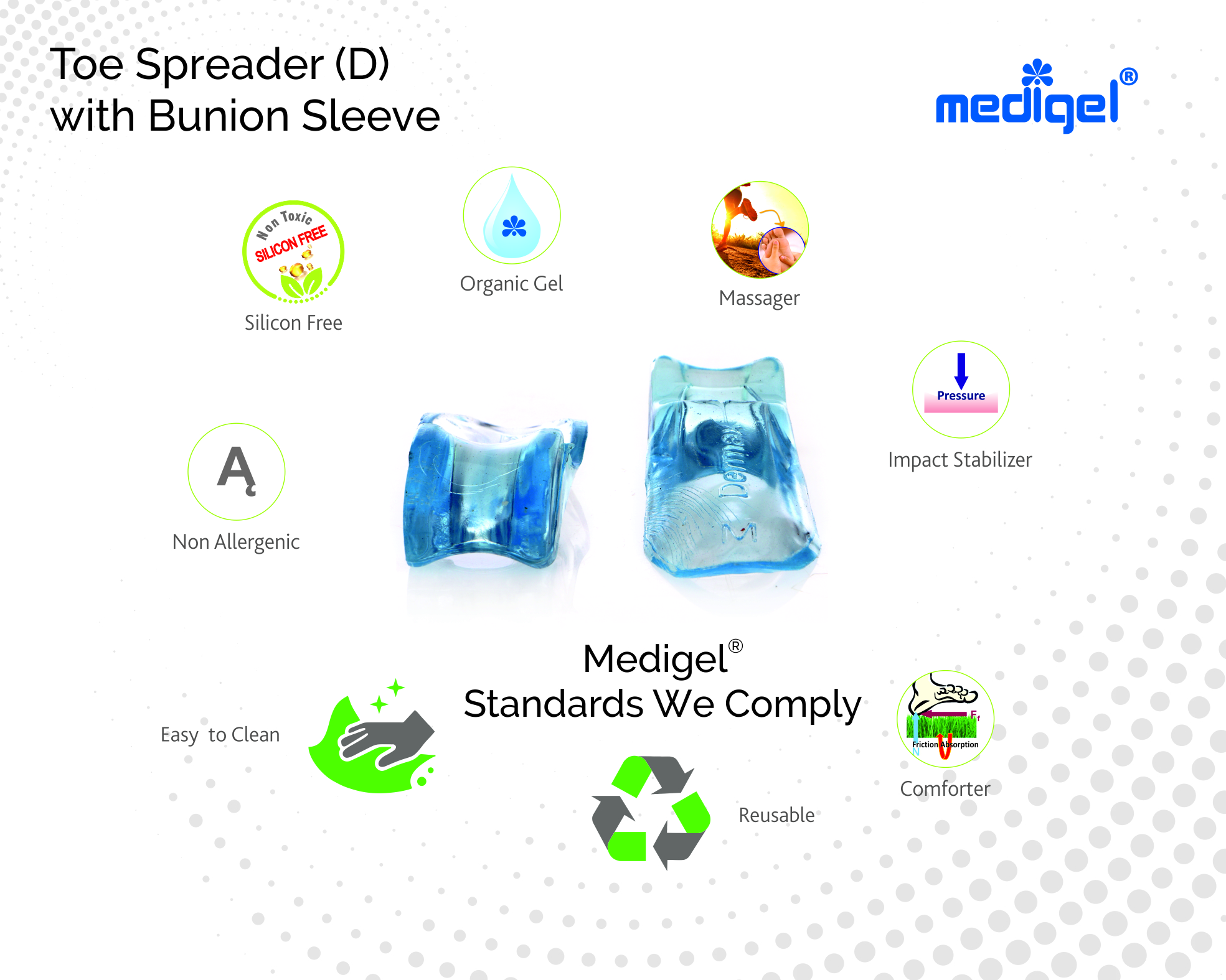 Medigel® Toe Spreader (with Bunion Sleeve)  (Medium, Large)