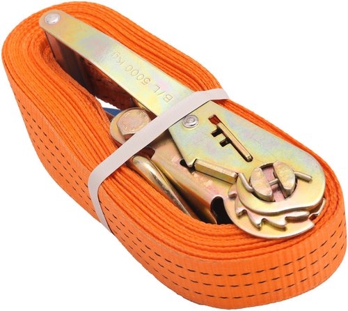 Orange Polyester Ratchet Lashing Belt, 10 Mtr, Size/Capacity: 50mm Width